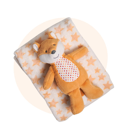 Squirrel Toy Yellow Star Blanket