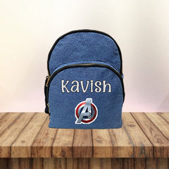 Colour Print Denim School Bag