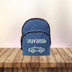 Holographic Print Denim School Bag