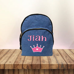 Colour Print Denim School Bag