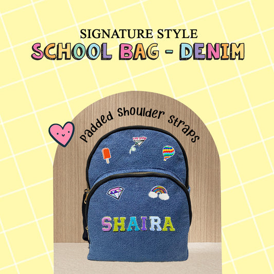 Denim Backpack for School