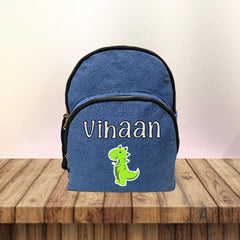 Colour Print Denim School Bag