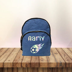 Holographic Print Denim School Bag