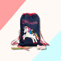 Denim Drawstring Bags - The Little Gift Co