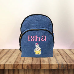 Colour Print Denim School Bag