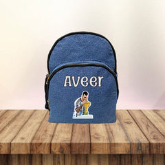 Colour Print Denim School Bag