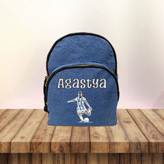 Colour Print Denim School Bag