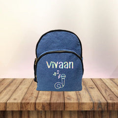 Holographic Print Denim School Bag