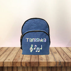 Holographic Print Denim School Bag