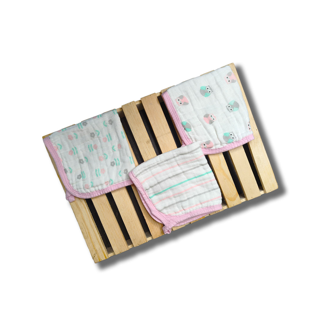 Owl, Flower, Stripes: Pink - The Little Gift Co