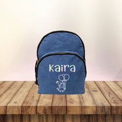 Holographic Print Denim School Bag