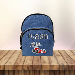 Colour Print Denim School Bag