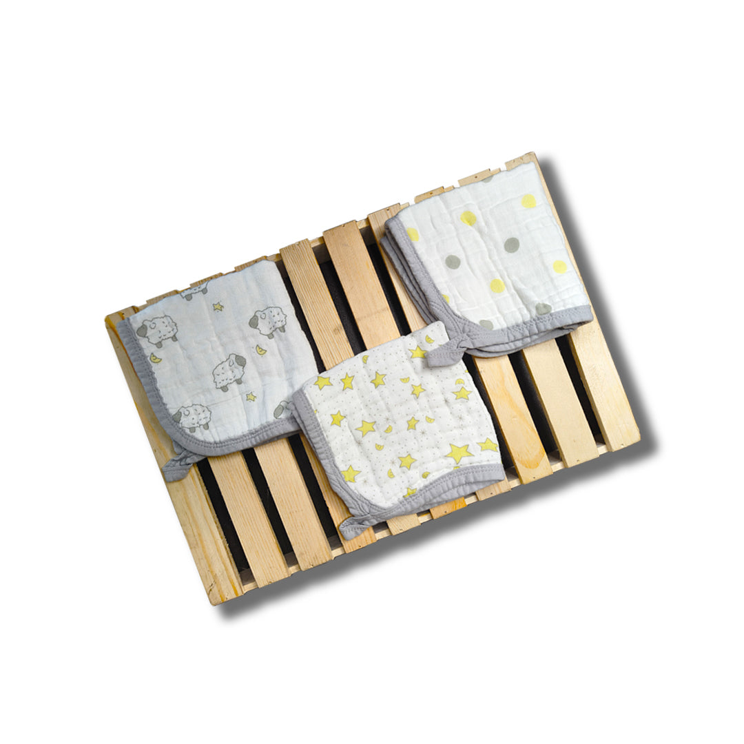 Sheep, Polka Dots, Stars: Grey - The Little Gift Co