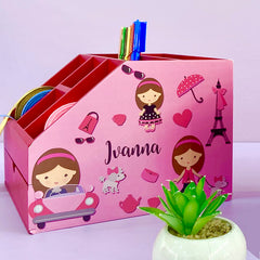 Stationery stand with drawer