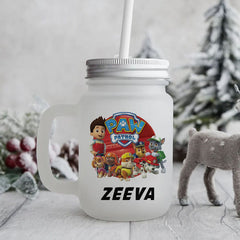 Frosted mason jar