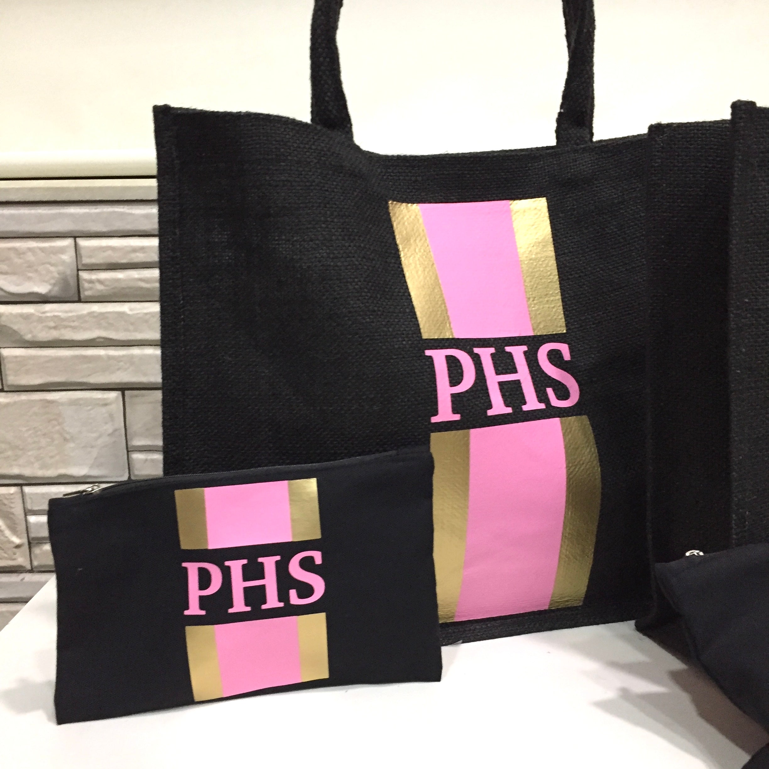 Black - Gold Pink Gold stripes - The Little Gift Co