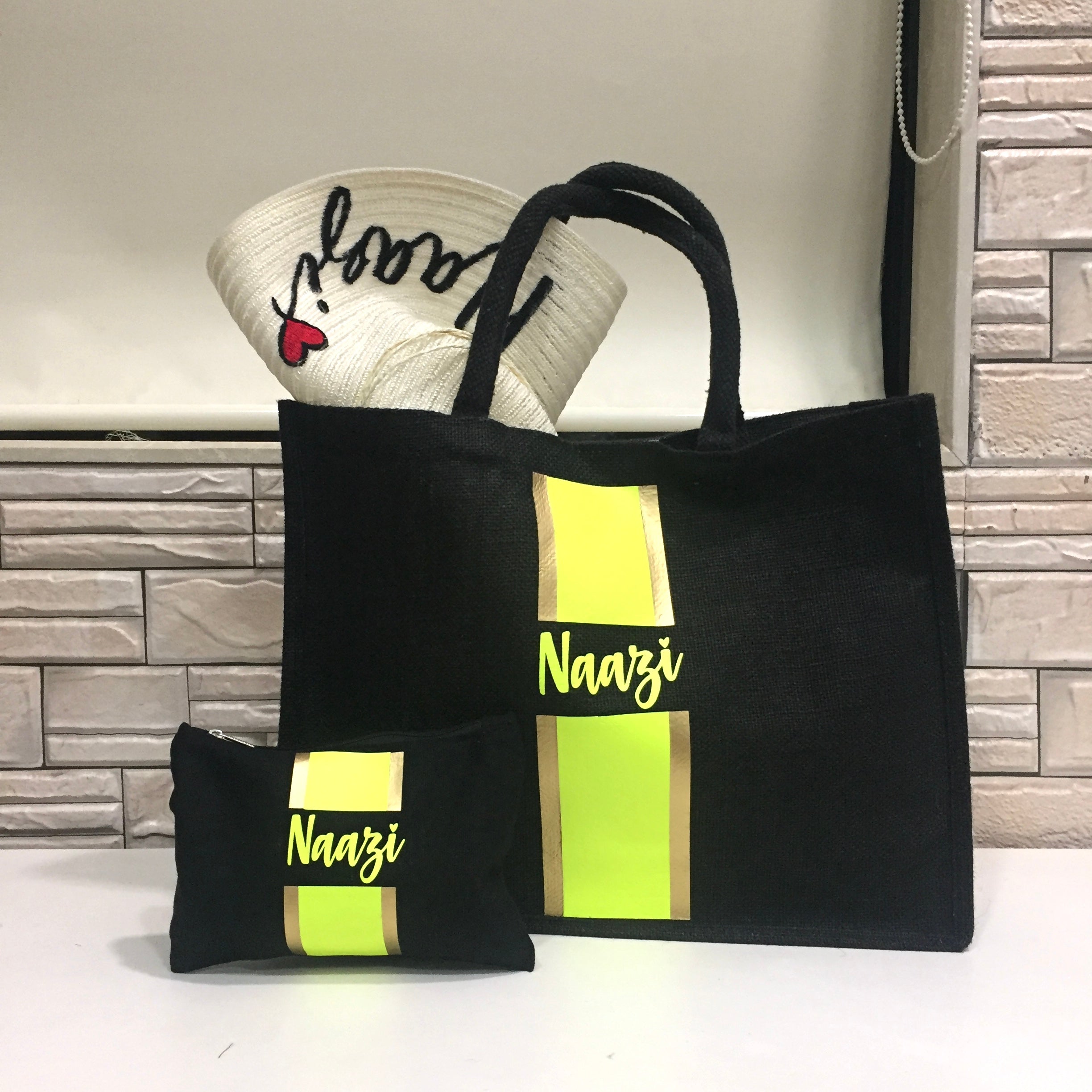 Black (thin stripes) - Gold Yellow Gold stripes - The Little Gift Co