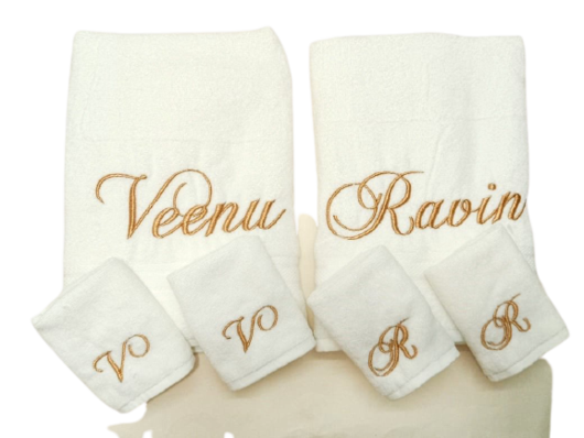 Cursive Bath Linen Set - The Little Gift Co
