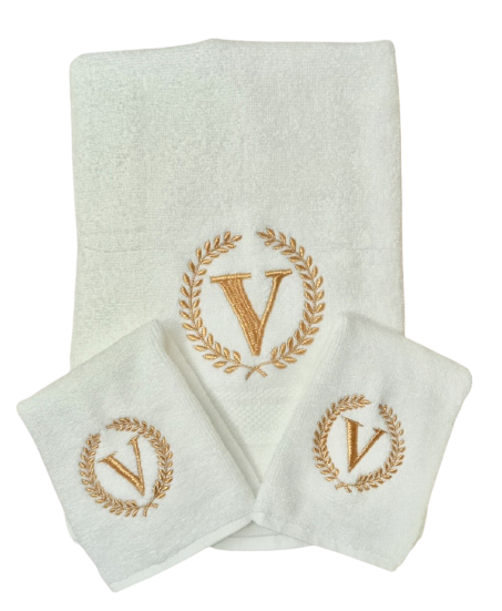 Leaf Motif Bath Linen Set - The Little Gift Co