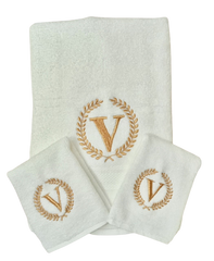 Leaf Motif Bath Linen Set - The Little Gift Co