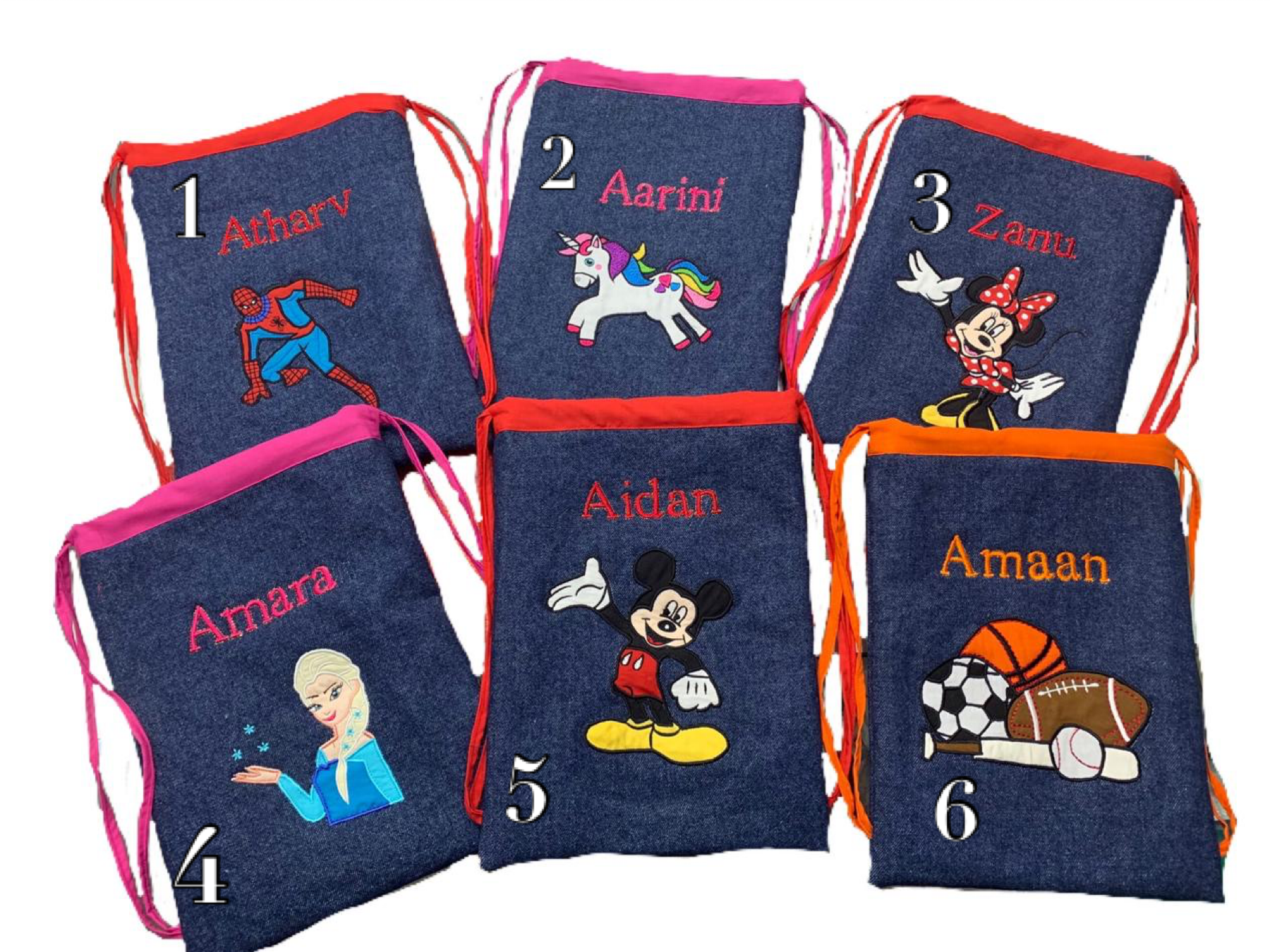 Denim Drawstring Bags - The Little Gift Co