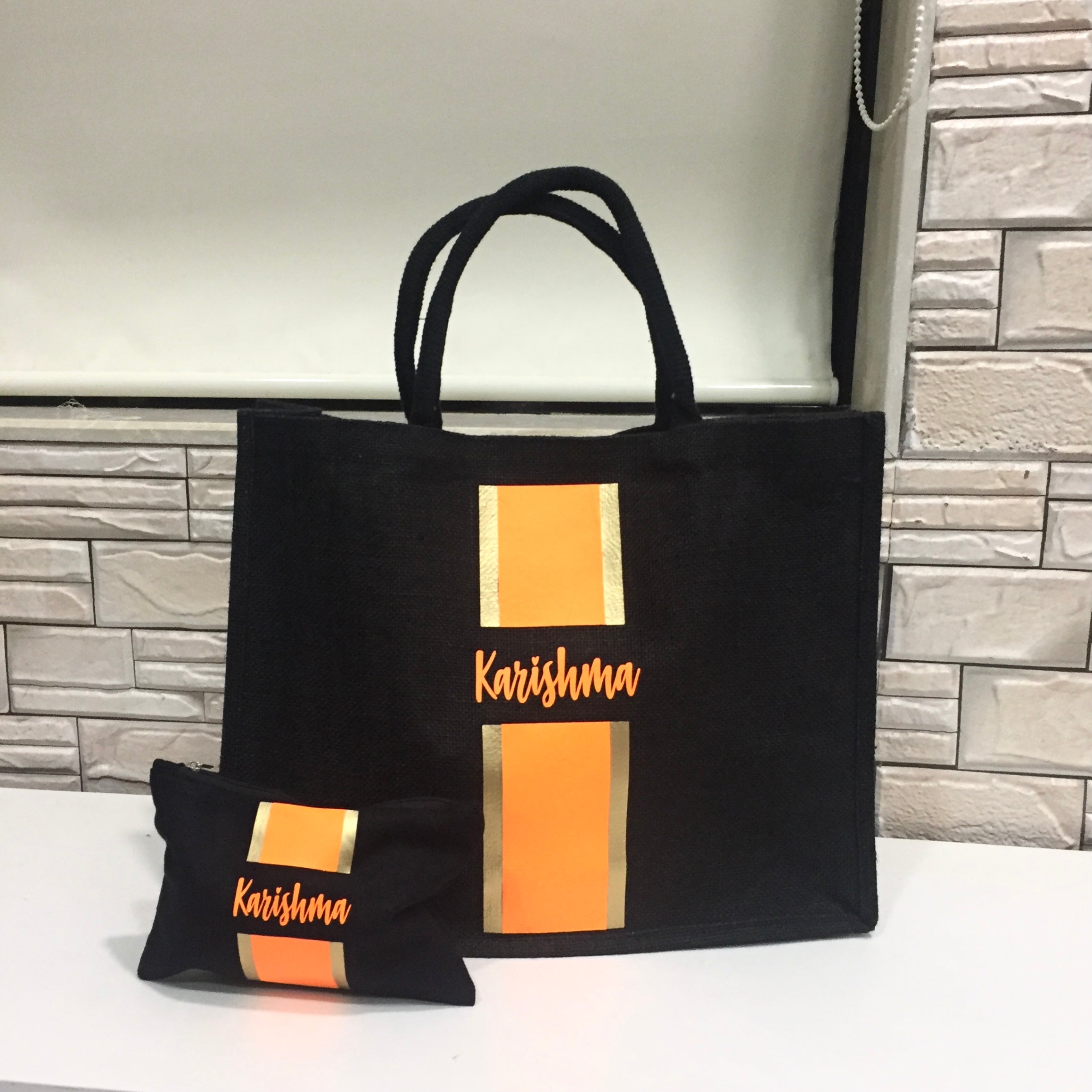 Black (thin stripes) - Gold orange gold stripes - The Little Gift Co
