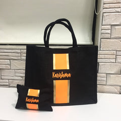 Black (thin stripes) - Gold orange gold stripes - The Little Gift Co
