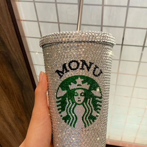 Silver Starbucks - Black Text