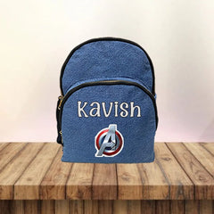 Colour Print Denim School Bag