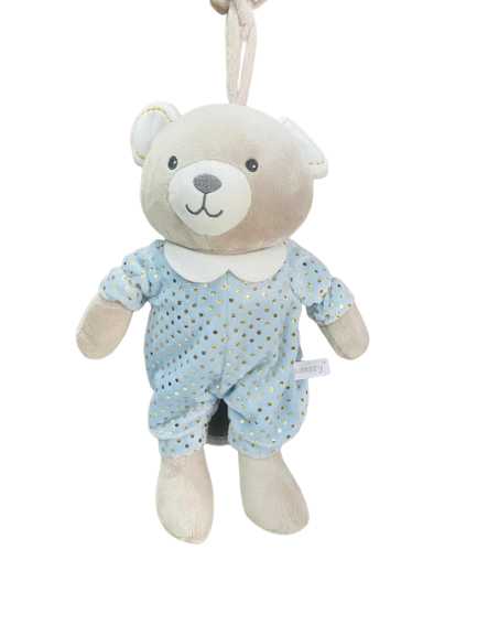 Blue Teddy Musical Toy Polka Dot