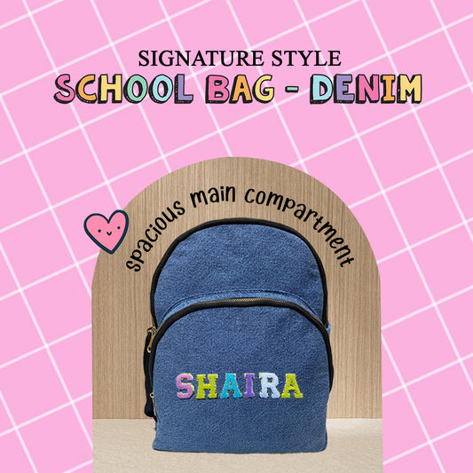 Denim Backpack for School