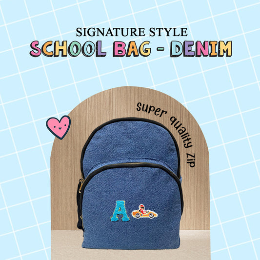 Denim Backpack for School