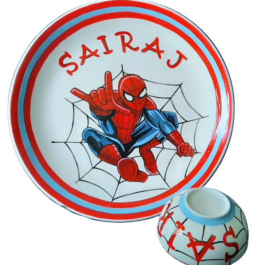 Spider Man Snack Set : Hand Painted