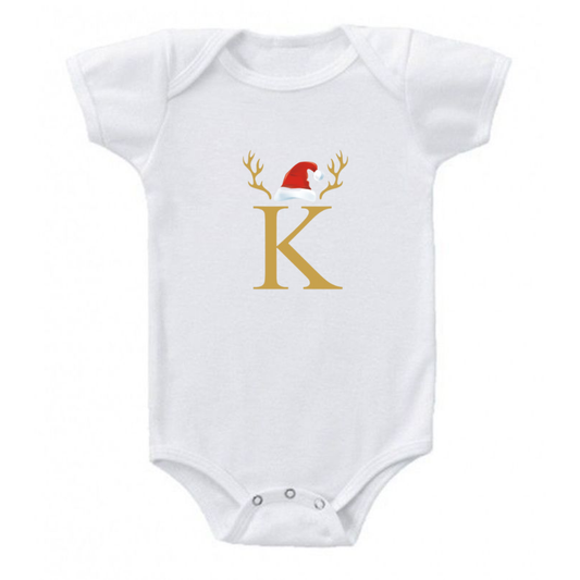 Initial with cap Onesie