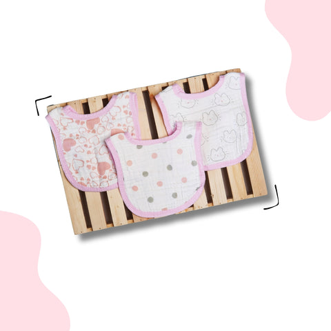 Muslin Pink Dotka, Heart & Cattie