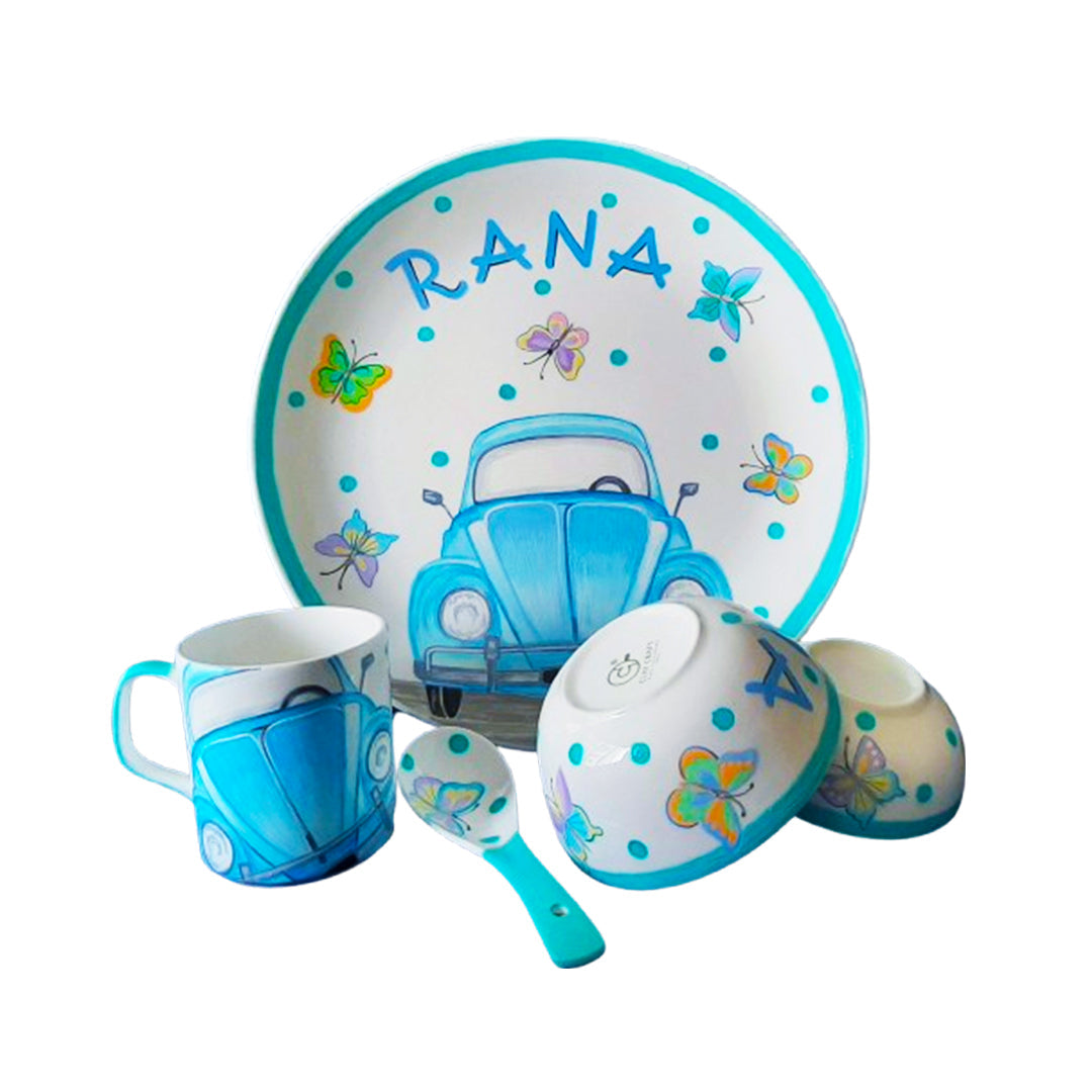 Vintage Car Snack Set : Hand Painted