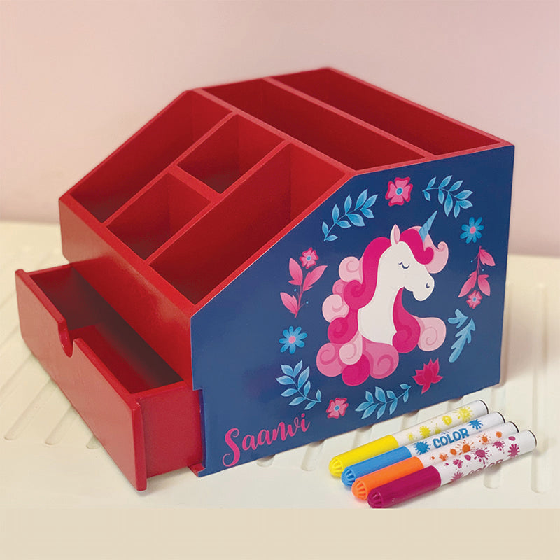 Stationery stand with drawer