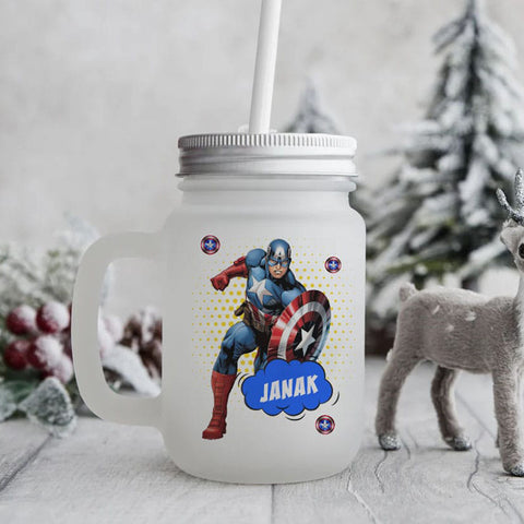 Frosted mason jar