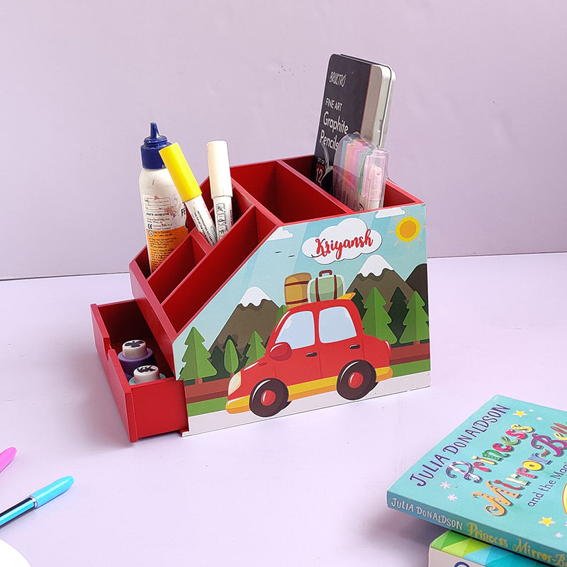 Stationery stand with drawer