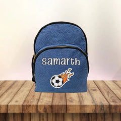 Colour Print Denim School Bag
