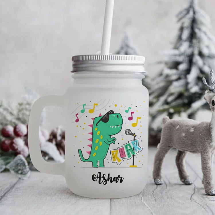 Frosted mason jar