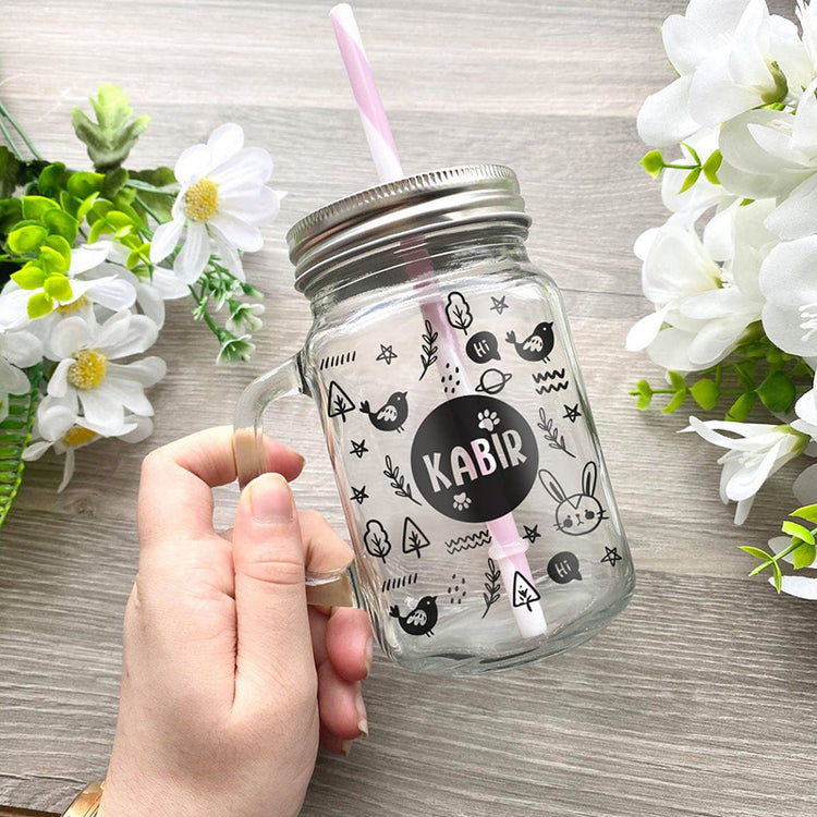 Clear mason jar