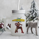 Frosted mason jar