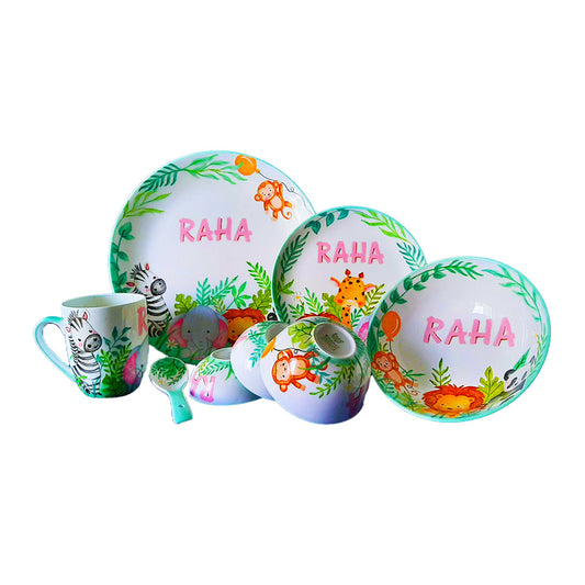 Jungle 2 Snack Set : Hand Painted