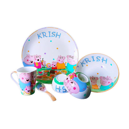 Peppa Pig Family Picnic Snack Set : Hand Painted