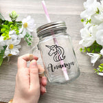 Clear mason jar