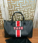 Black Bag, White/Red/White Stripes