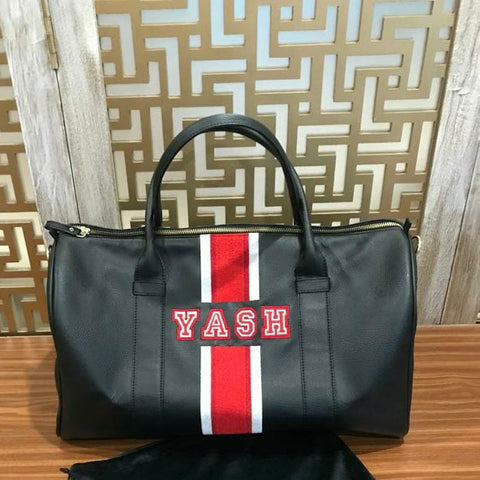 Black Bag, White/Red/White Stripes