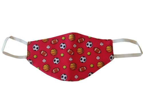 Lets Play Ball Face Mask - Red