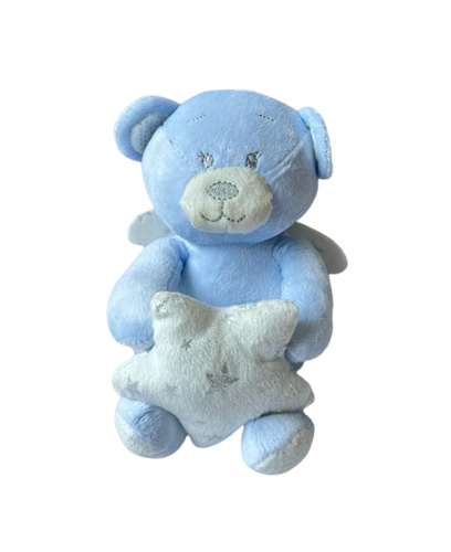 Stuffed Toy Rattle- Blue Teddy